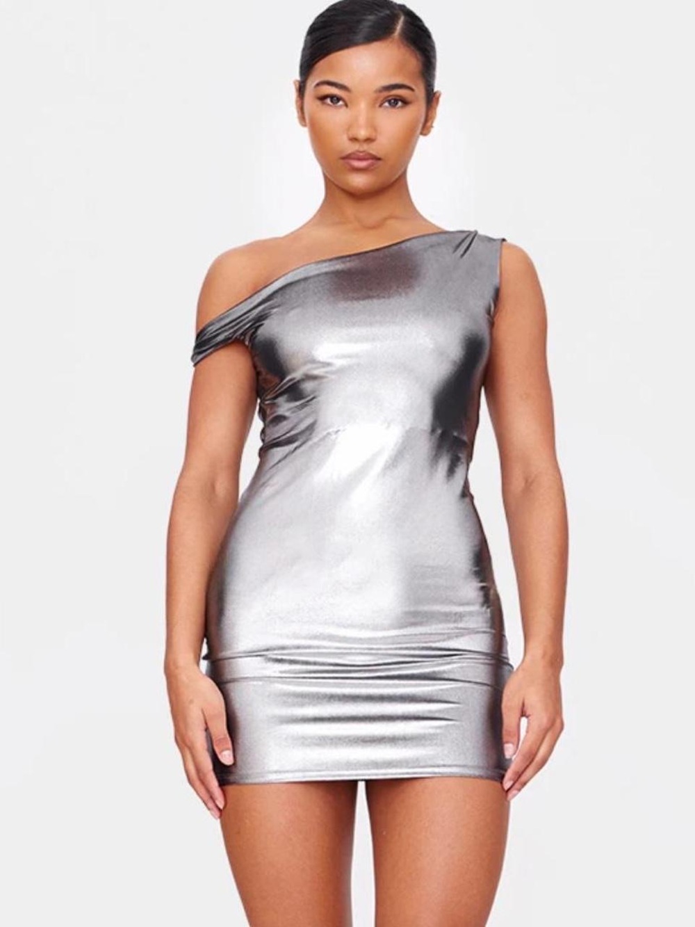 Metallic silver dress